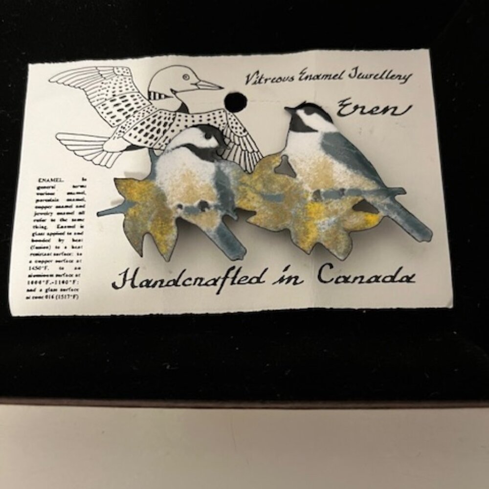 Artist designed enamel brooch.